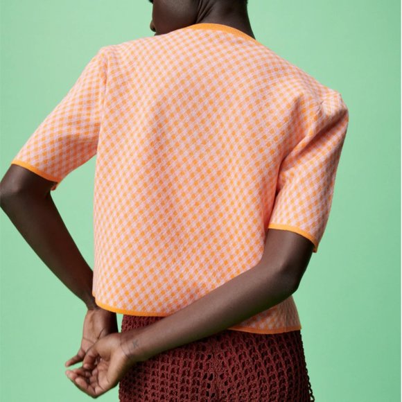 LAST CHANCE ⚡️ Zara Plaid Knit Jacket S - Picture 7 of 7